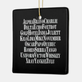 ORNEMENT EN CÉRAMIQUE MOTS ALPHABET PHONÉTIQUE / CODE (Gauche)