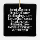 ORNEMENT EN CÉRAMIQUE MOTS ALPHABET PHONÉTIQUE / CODE (Dos)