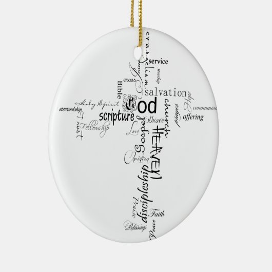 Ornement En Céramique Mots chrétiens (Droite)
