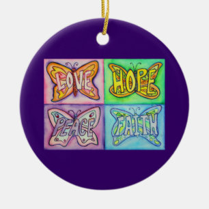 Ornement En Céramique Mots Papillon Ailes Inspiration Ornament Charme