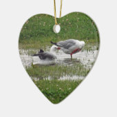 Ornement En Céramique Mouettes prenant un bain (Gauche)
