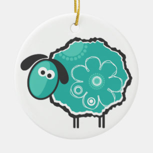 Ornement En Céramique Moutons chanceux