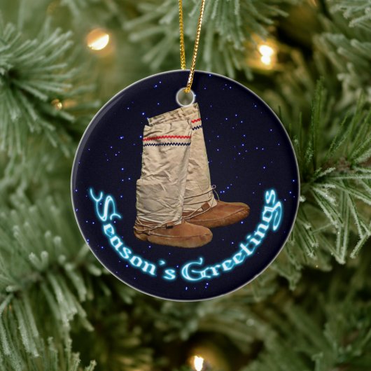 Ornement En Céramique Mukluks de Noël (Arbre)