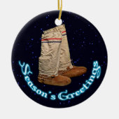 Ornement En Céramique Mukluks de Noël (Devant)