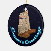 Ornement En Céramique Mukluks de Noël (Gauche)