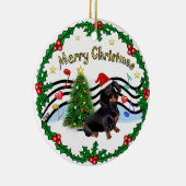 Ornement En Céramique Musique de Noël 1 - MC - Dachshund (BT) (Droite)
