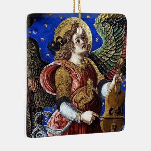 Ornement En Céramique MUSIQUE FABRIQUANT L'ANGE AVEC UN Noël VIELLE (Droite)