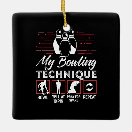 Ornement En Céramique My Bowling Technique (Devant)
