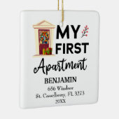 Ornement En Céramique My First Apartment 2022 Custom Names & Address (Droite)