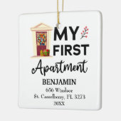 Ornement En Céramique My First Apartment 2022 Custom Names & Address (Gauche)
