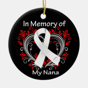 Ornement En Céramique Nana - au coeur de cancer de poumon de mémoire