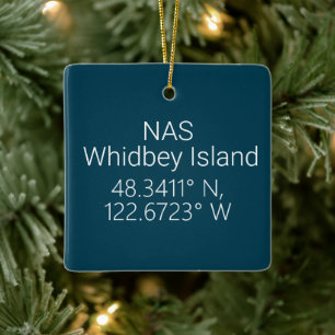 Ornement En Céramique NAS Whidbey Island Latitude Longitude 
