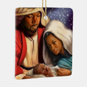 Ornement En Céramique Nativité afro-américaine Art de Noël (Droite)