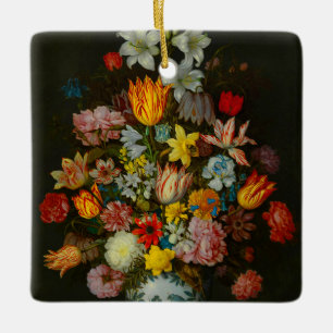 Ornement En Céramique Nature morte de fleurs dans un vase Wan-Li