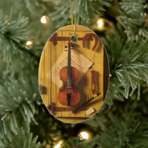 Ornement En Céramique Nature morte violon et partitions de William Harne