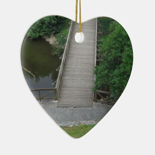 Ornement En Céramique Nature Photographie Parc Pont Arbres Vert (Droite)