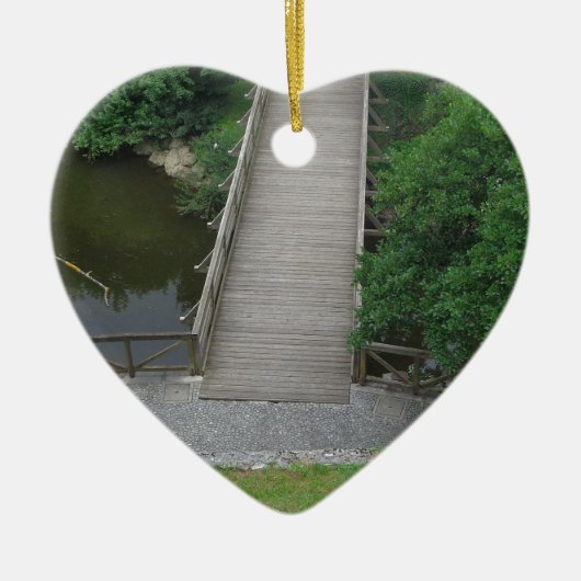 Ornement En Céramique Nature Photographie Parc Pont Arbres Vert (Devant)