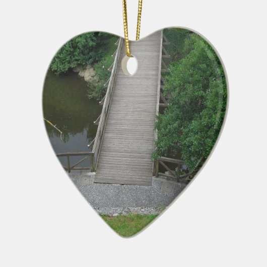 Ornement En Céramique Nature Photographie Parc Pont Arbres Vert (Gauche)