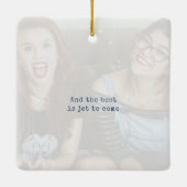 Ornement En Céramique Navy Blue Photo Keepsake Christmas (Dos)