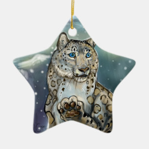 Ornement En Céramique Neige Leopard~ornament