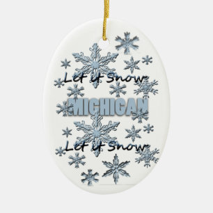 Ornement En Céramique Neige l'ornement de Noël du Michigan