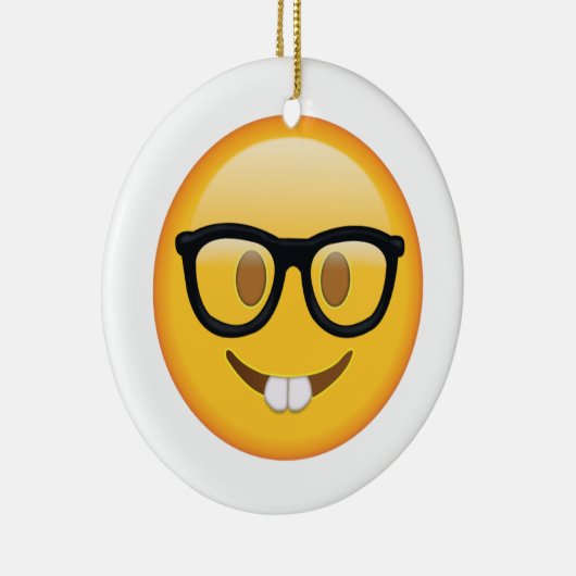 Ornement En Céramique Nerd avec lunettes - Emoji (Droite)