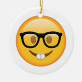 Ornement En Céramique Nerd avec lunettes - Emoji (Devant)