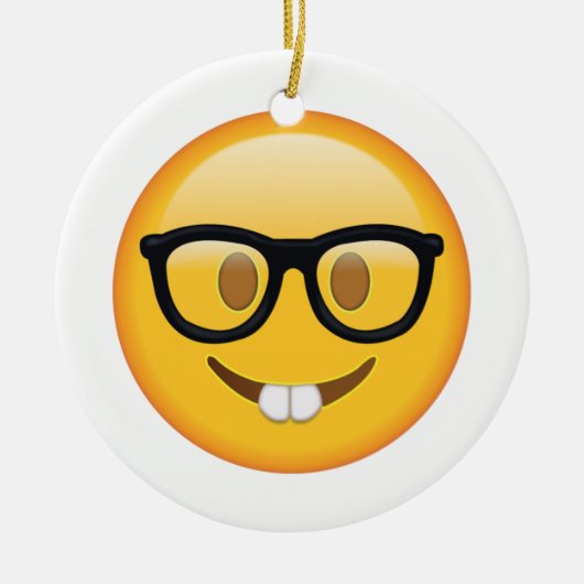 Ornement En Céramique Nerd avec lunettes - Emoji (Devant)