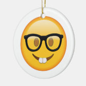 Ornement En Céramique Nerd avec lunettes - Emoji (Gauche)