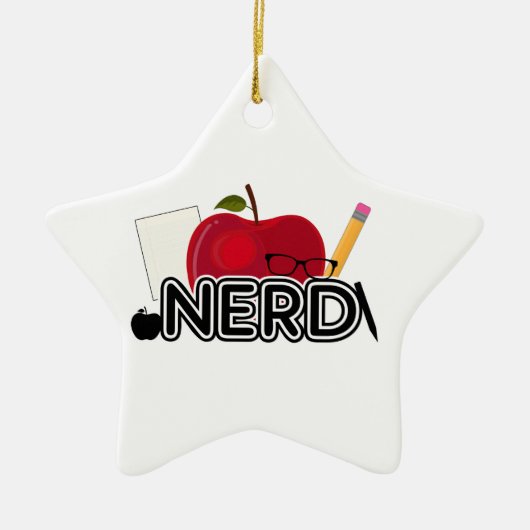 Ornement En Céramique Nerd - Logo (Devant)