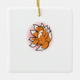 Ornement En Céramique Neuf Kitsune japonais Fox Kami Inari pour Gi