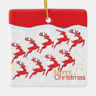Ornement En Céramique Neuf Reindeers