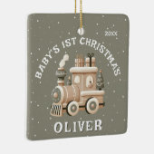 Ornement En Céramique Neutral Baby’s 1st Christmas Train Keepsake (Droite)
