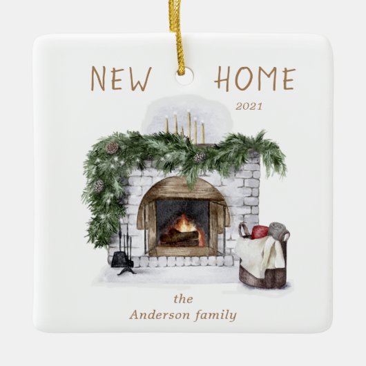 Ornement En Céramique new home rustic fireplace photo Ceramic Ornament (Devant)