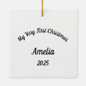 Ornement En Céramique "Newborn Christmas keepsake" Ornament (Dos)