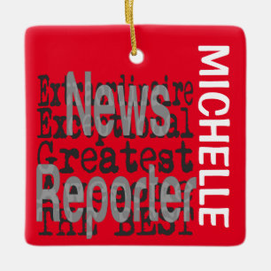 Ornement En Céramique News Reporter Extraordinaire CUSTOM