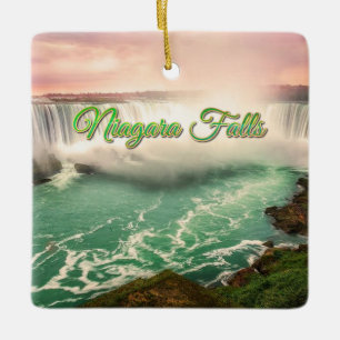 Ornement En Céramique Niagara Falls, Canada coucher de soleil stylisé