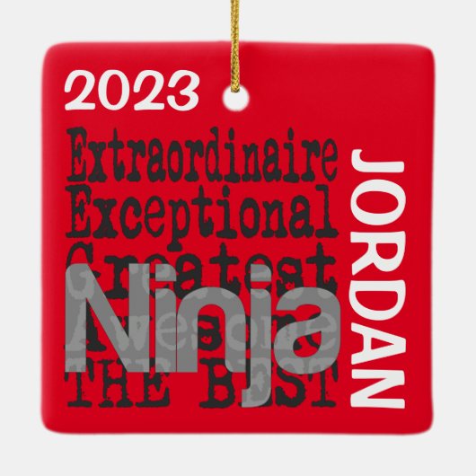 Ornement En Céramique Ninja Extraordinaire CUSTOM (Dos)
