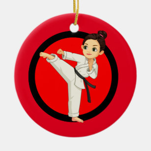 Ornement en céramique Ninja/Karate Girl