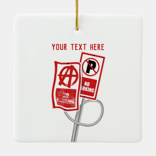 Ornement En Céramique No parking anarchy sign (Dos)
