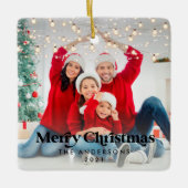 Ornement En Céramique Noël 1 photo scintiller lumière moderne (Devant)