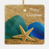 Ornement En Céramique Noël À L'Épée Et À La Seaglass (Devant)
