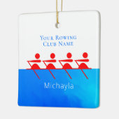 Ornement En Céramique Noël à l'équipage du club d'aviron customisé (Gauche)