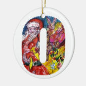 ORNEMENT EN CÉRAMIQUE NOËL À LETTRE / PÈRE NOËL AVEC CADEAUX MONOGRAMME (Gauche)