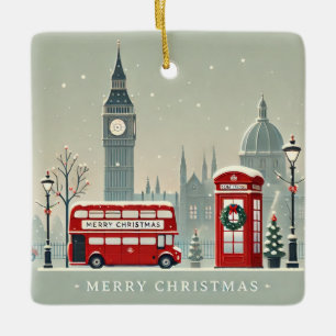 Ornement En Céramique Noël à Londres Big Ben et Londres festive
