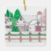 Ornement En Céramique Noël à l'ornement agricole (Devant)