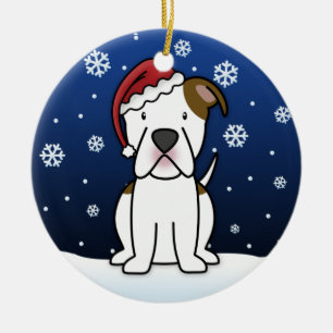 Ornement En Céramique Noël américain de bouledogue de bande dessinée