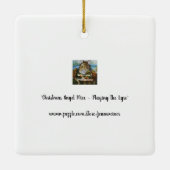 Ornement En Céramique Noël Angel Souris Jouer Lyre Aquarelle Art (Dos)