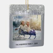 Ornement En Céramique Noël argent parties scintillant gouttes photo hive (Droite)