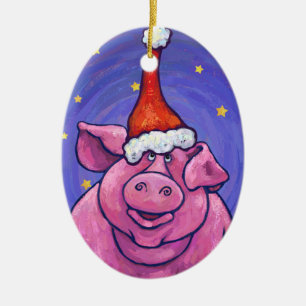 Ornement En Céramique Noël au porc